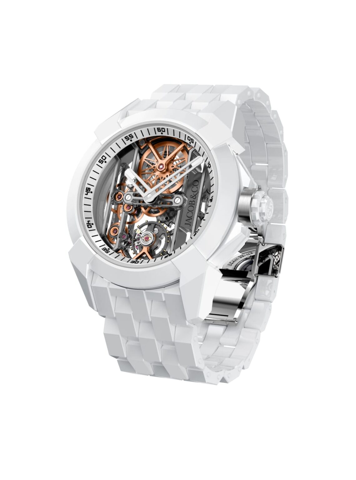 Jacob Co Epic X Skeleton White Ceramic 44MM Luxury Watches