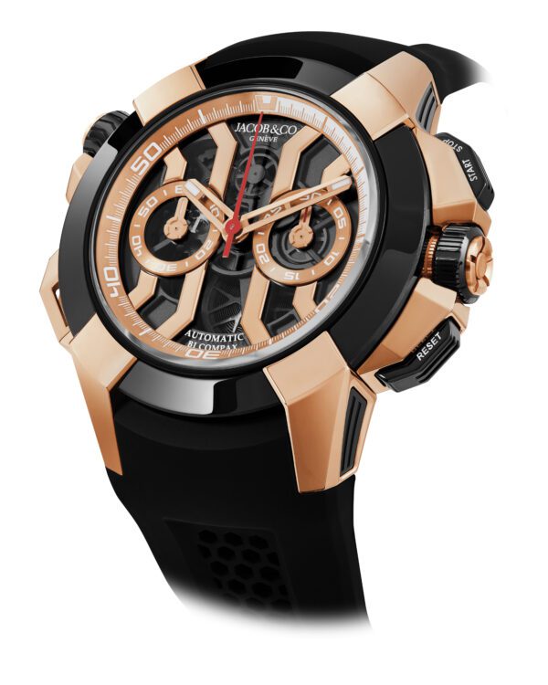 Jacob & Co Epic X Chrono 47mm Rose Gold (Black Ceramic Bezel)