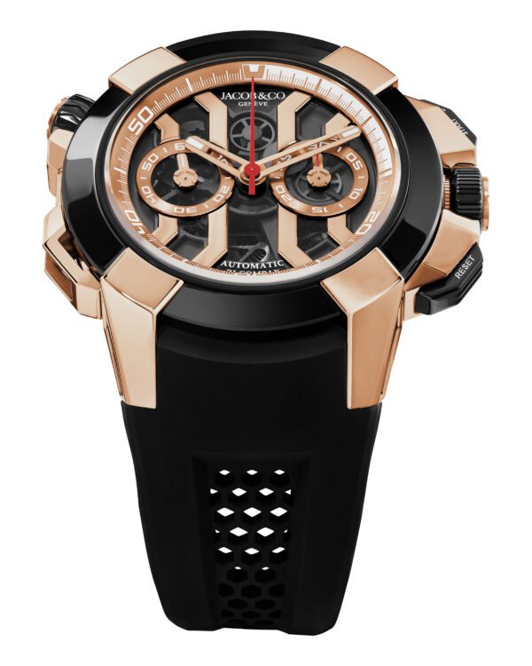 Jacob & Co Epic X Chrono 47mm Rose Gold (Black Ceramic Bezel) - Image 2