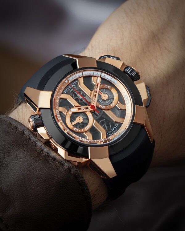 Jacob & Co Epic X Chrono 47mm Rose Gold (Black Ceramic Bezel) - Image 5