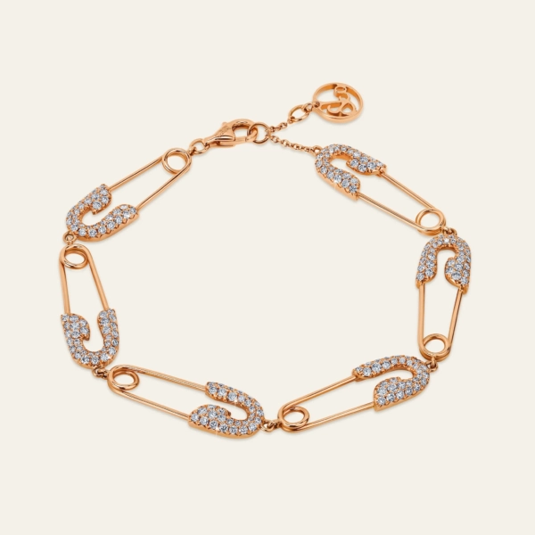 Jacob & Co Securus Pins Diamond Bracelet (Rose Gold)