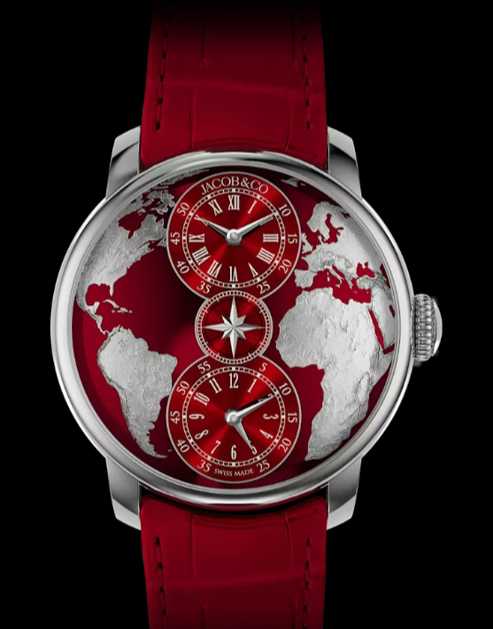 The World Is Yours Dual Time Zone (Red) Certified pre-owned